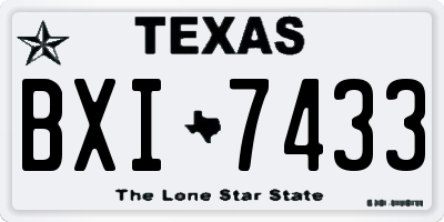 TX license plate BXI7433