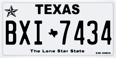 TX license plate BXI7434