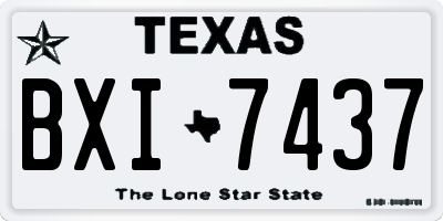 TX license plate BXI7437