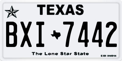 TX license plate BXI7442