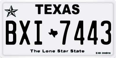 TX license plate BXI7443