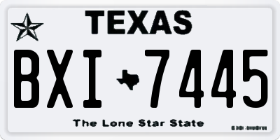 TX license plate BXI7445