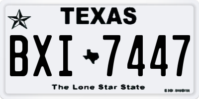 TX license plate BXI7447