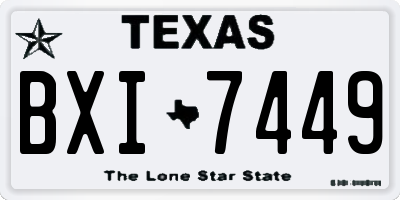 TX license plate BXI7449
