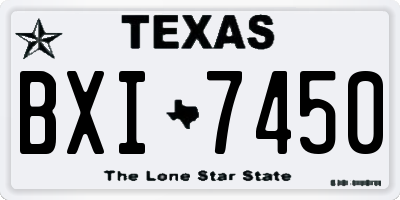 TX license plate BXI7450