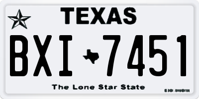 TX license plate BXI7451