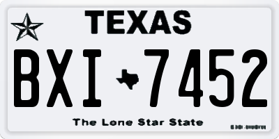 TX license plate BXI7452