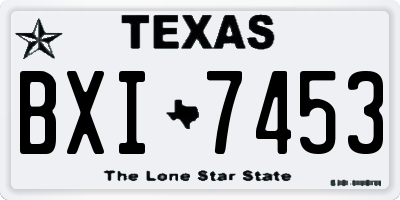TX license plate BXI7453