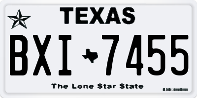 TX license plate BXI7455