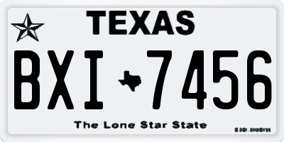 TX license plate BXI7456