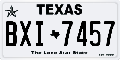 TX license plate BXI7457