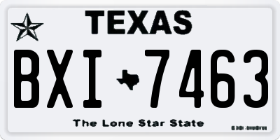 TX license plate BXI7463