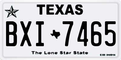 TX license plate BXI7465