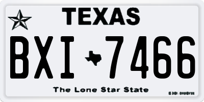 TX license plate BXI7466