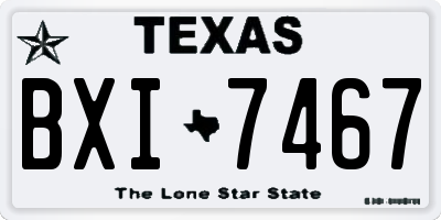 TX license plate BXI7467