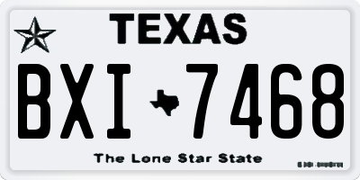 TX license plate BXI7468
