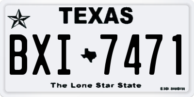 TX license plate BXI7471