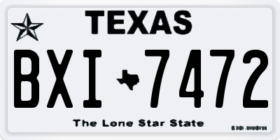 TX license plate BXI7472