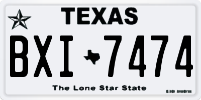 TX license plate BXI7474