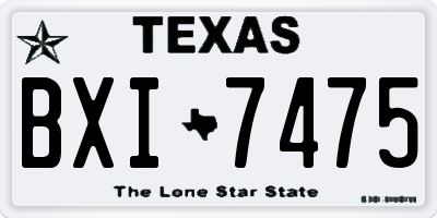 TX license plate BXI7475