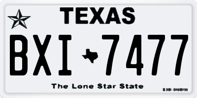 TX license plate BXI7477