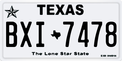 TX license plate BXI7478