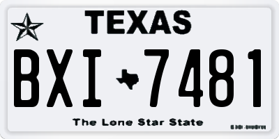 TX license plate BXI7481