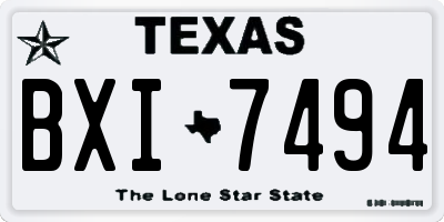 TX license plate BXI7494