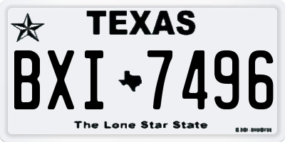 TX license plate BXI7496