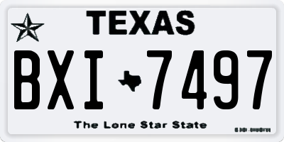 TX license plate BXI7497