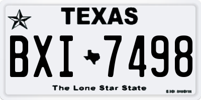 TX license plate BXI7498