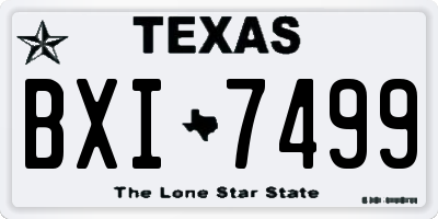 TX license plate BXI7499