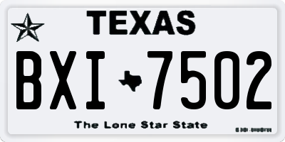 TX license plate BXI7502