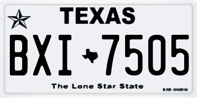 TX license plate BXI7505