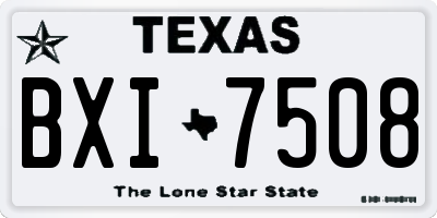 TX license plate BXI7508
