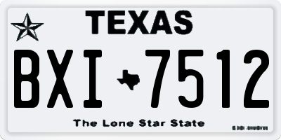 TX license plate BXI7512