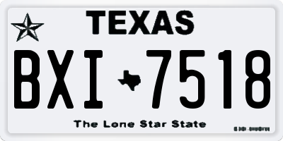 TX license plate BXI7518
