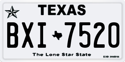 TX license plate BXI7520