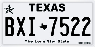 TX license plate BXI7522