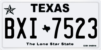 TX license plate BXI7523