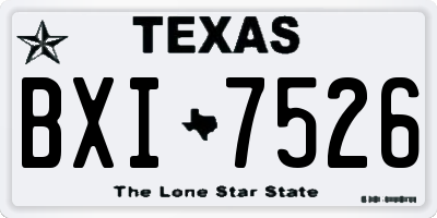 TX license plate BXI7526