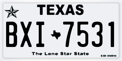 TX license plate BXI7531