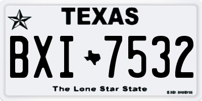 TX license plate BXI7532