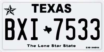 TX license plate BXI7533