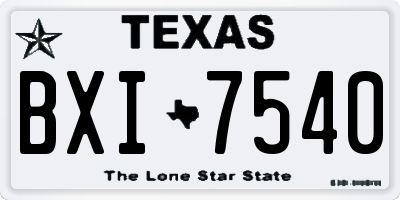 TX license plate BXI7540
