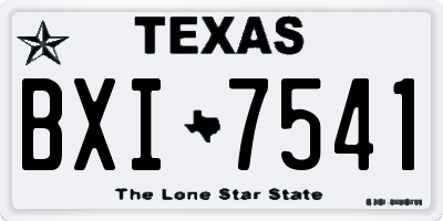 TX license plate BXI7541
