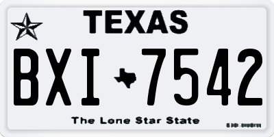 TX license plate BXI7542