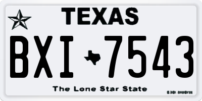 TX license plate BXI7543