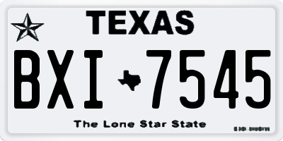 TX license plate BXI7545