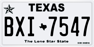 TX license plate BXI7547